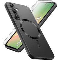 Case for Samsung Galaxy A56, ColorMag, for MagSafe, black + 9H tempered glass