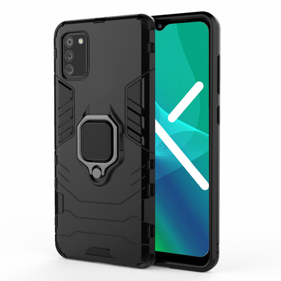 Case for Samsung Galaxy A03s, Kickstand Ring, black