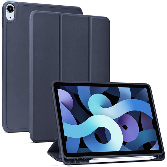 Case for iPad 10.9 2022 10 Gen, Smart Pencil, with space for stylus, dark blue