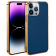 Case for iPhone 14 Pro, Cowhide Leather, blue