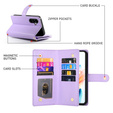 Flip case with zip pocket for Samsung Galaxy A57 5G, purple