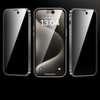 Case for iPhone 15 Pro Max, Privacy Dual Glass, for MagSafe, silver