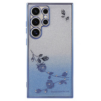 Case for Samsung Galaxy S24 Ultra, Glitter Flower, blue