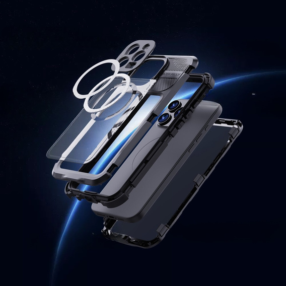 IP68 Waterproof Case for iPhone 16 Pro Max, SHELLBOX MagSafe, black