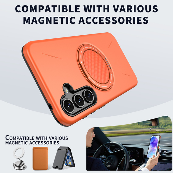 MagSafe case with stand for Samsung Galaxy A57 5G, orange