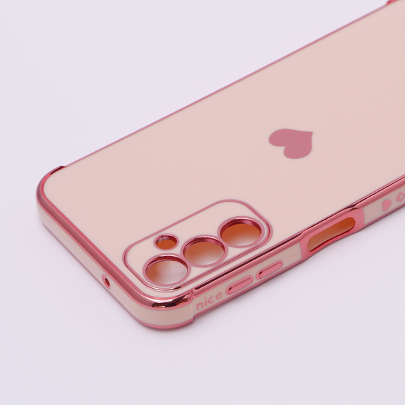 Case for Samsung Galaxy A14 4G/5G, Electro heart, pink rose gold