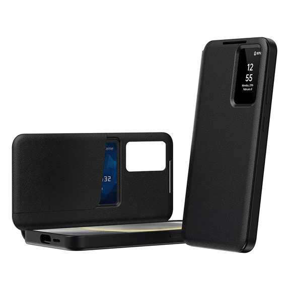 Flip case for Samsung Galaxy A55 5G, Smart View Wallet, black