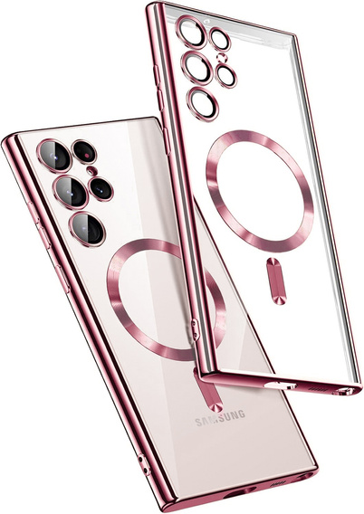 Case for Samsung Galaxy S25 Ultra, Electro MagSafe, pink rose gold + Screen Glass