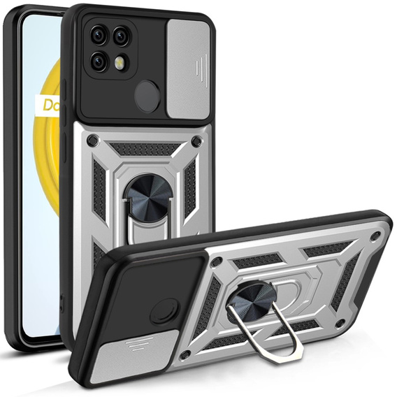 Case for Realme C21, CamShield Slide, silver