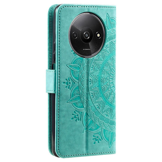 Flip case for Xiaomi Redmi A3, Mandala, green