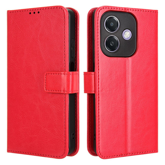 Flip case for Oppo A40 / Oppo A40m, Crazy Horse Wallet, red