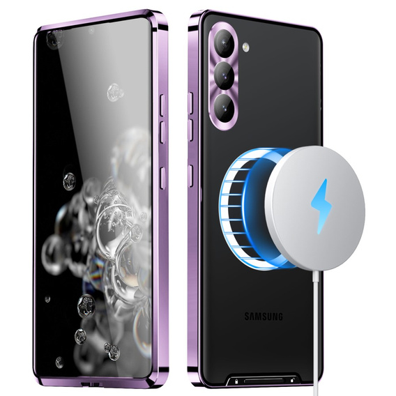 Camera Protection Case for Samsung Galaxy S24+ Plus, CamShield MagSafe, transparent / purple
