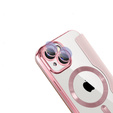Flip case for iPhone 15, RFID Wallet MagSafe CamShield, pink