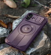 Armored case for iPhone 16, Dexnor CamProtect MagSafe, purple
