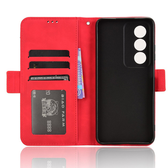 Flip case for Oppo A80, Card Slot, red