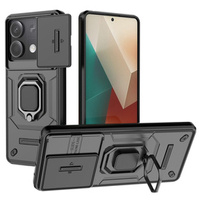 Case for Xiaomi Redmi Note 13 5G, KickStand Camera Lens, black