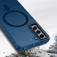 Case for Samsung Galaxy S21, for MagSafe, ERBORD Matt Case, dark blue + Screen Glass