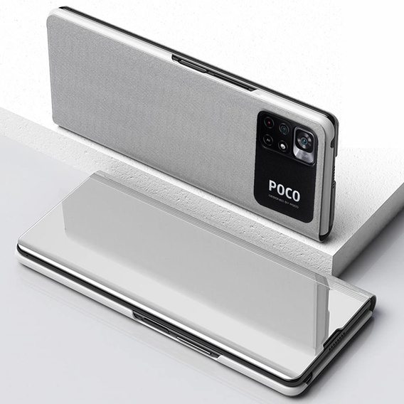 Case for Xiaomi Poco M4 Pro 4G, Clear View, silver