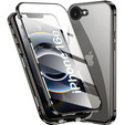 Case for iPhone 16E, Magnetic Dual Glass, black