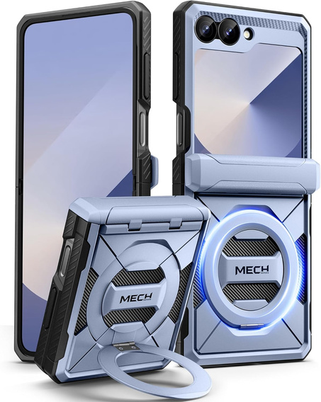 Tongate MECH case with MagSafe for Samsung Galaxy Z Flip7 FE / Z Flip6, blue