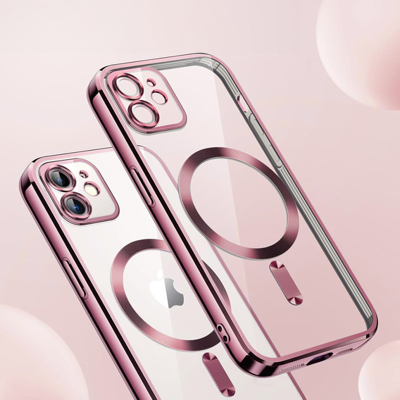 Case for iPhone 11, Electro MagSafe, pink + Screen Glass