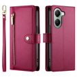 Flip case for Xiaomi Poco X7 Pro 5G, Wallet Zipper Pocket, red