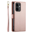 Flip case for Oppo Reno 13F 5G, Wallet Zipper Pocket, pink