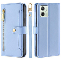 Flip case for Motorola Moto G54 5G, Wallet Zipper Pocket, blue
