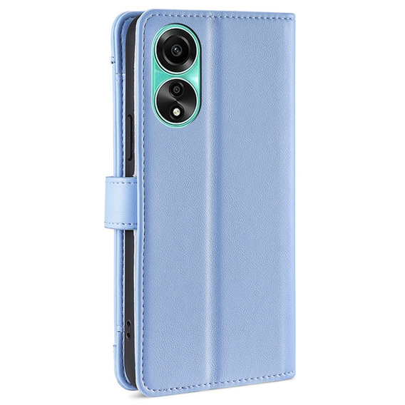 Flip case for Oppo A78 4G, Wallet Zipper Pocket, blue