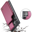 CASEME flip case for Samsung Galaxy S25 Ultra, Litchi Wallet, red