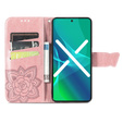 Flip case for Motorola Edge 40 Neo, Butterfly, pink rose gold