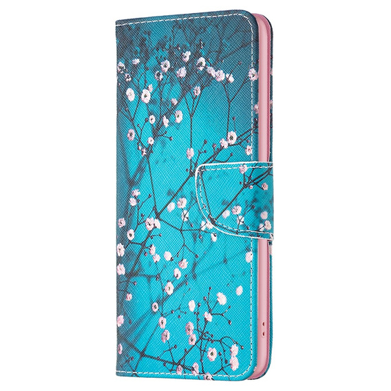 Flip case for Samsung Galaxy M34, Wallet, Sakura, blue