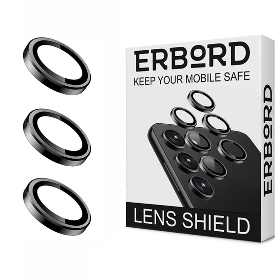2x ERBORD tempered glass for camera to Samsung Galaxy S23 FE, black