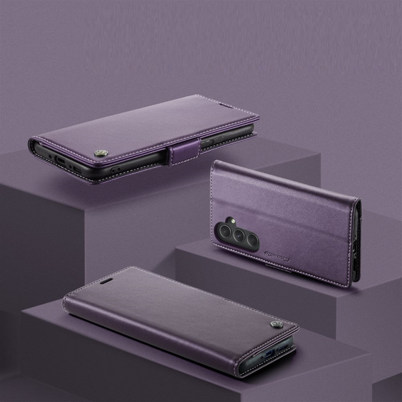 CASEME flip case for Samsung Galaxy A54 5G, Litchi Wallet, purple