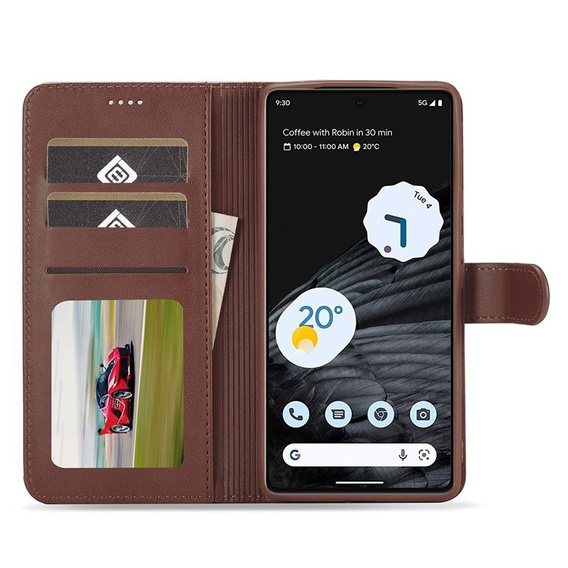 Flip case for Google Pixel 7 Pro 5G, LC.IMEEKE, brown
