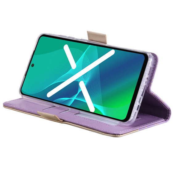 Flip case for Samsung Galaxy S22+ Plus 5G, Wallet Pocket Zipper Lace, purple