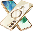 Case for Samsung Galaxy S21 FE, Electro MagSafe, gold + Screen Glass