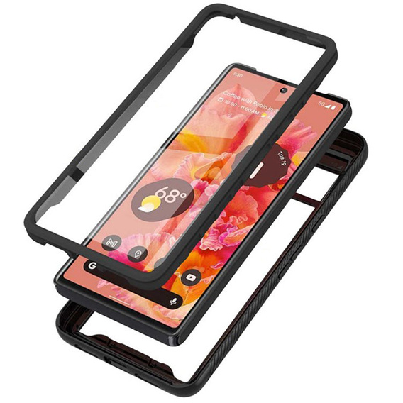 Case for Google Pixel 7, Shockproof, with film, black