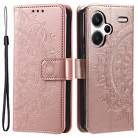 Flip case for Xiaomi Redmi Note 13 Pro+, Mandala, pink rose gold