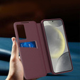 Flip case for Samsung Galaxy S25 Edge, Smart View Wallet, maroon