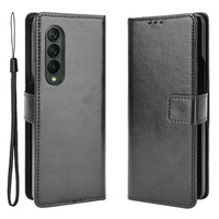 Flip case for Samsung Galaxy Z Fold3 5G, Crazy Horse Wallet, black