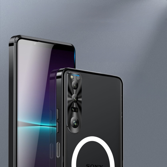 Camera Protection Case for Sony Xperia 1 V, CamShield MagSafe, transparent / black