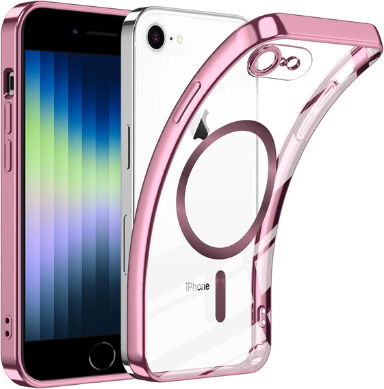 Case for iPhone 7 / 8, Electro MagSafe, pink + Screen Glass