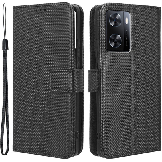 Flip case for Oppo A57 4G/5G, Wallet Smart Magnet, black