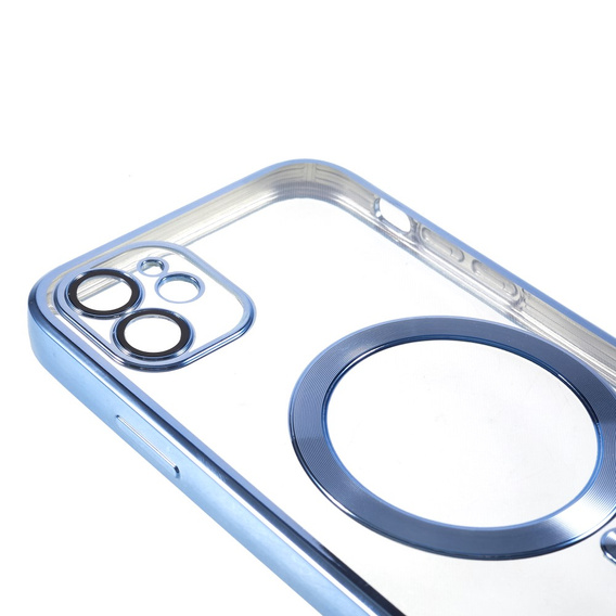 Case for iPhone 12, Electro MagSafe, blue + Screen Glass