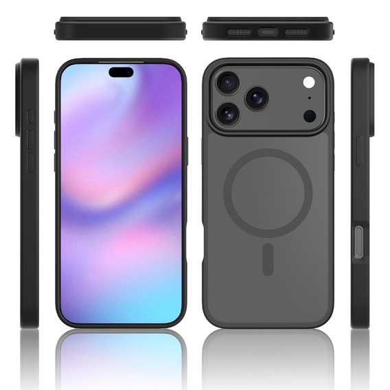 Matt Case for iPhone 17 Pro, for MagSafe, translucent black