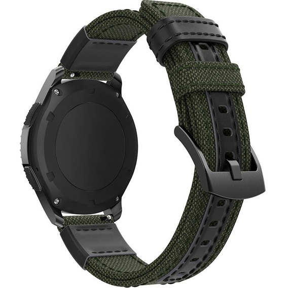 Canvas+Leather strap 20mm - Army Green