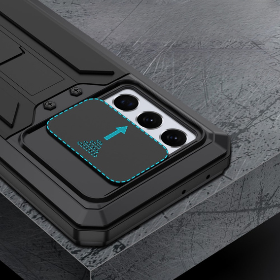 Case for Samsung Galaxy S21 Ultra, R-JUST CamShield Slide, armoured, black