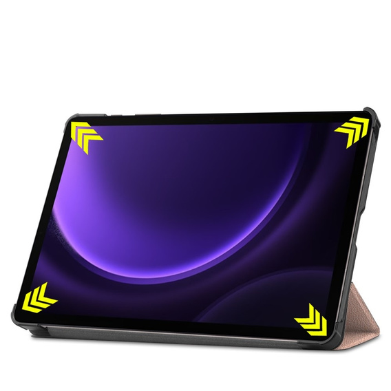 Case for Samsung Galaxy Tab S9 FE, Tri-fold, pink rose gold