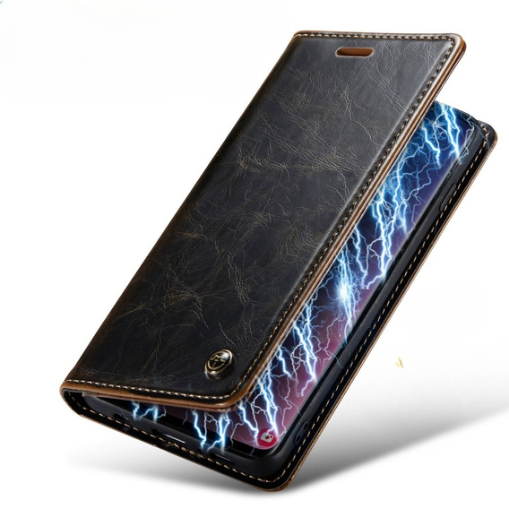 CASEME flip case for Samsung Galaxy S10+ Plus, Waxy Textucoffee, coffee